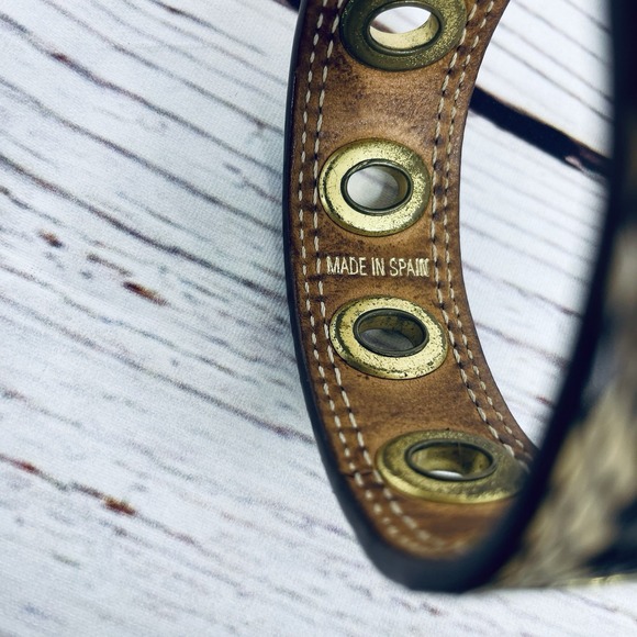 Coach  Leather Cuff Bracelet With Gold Grommets Made in Spain - Picture 3 of 12